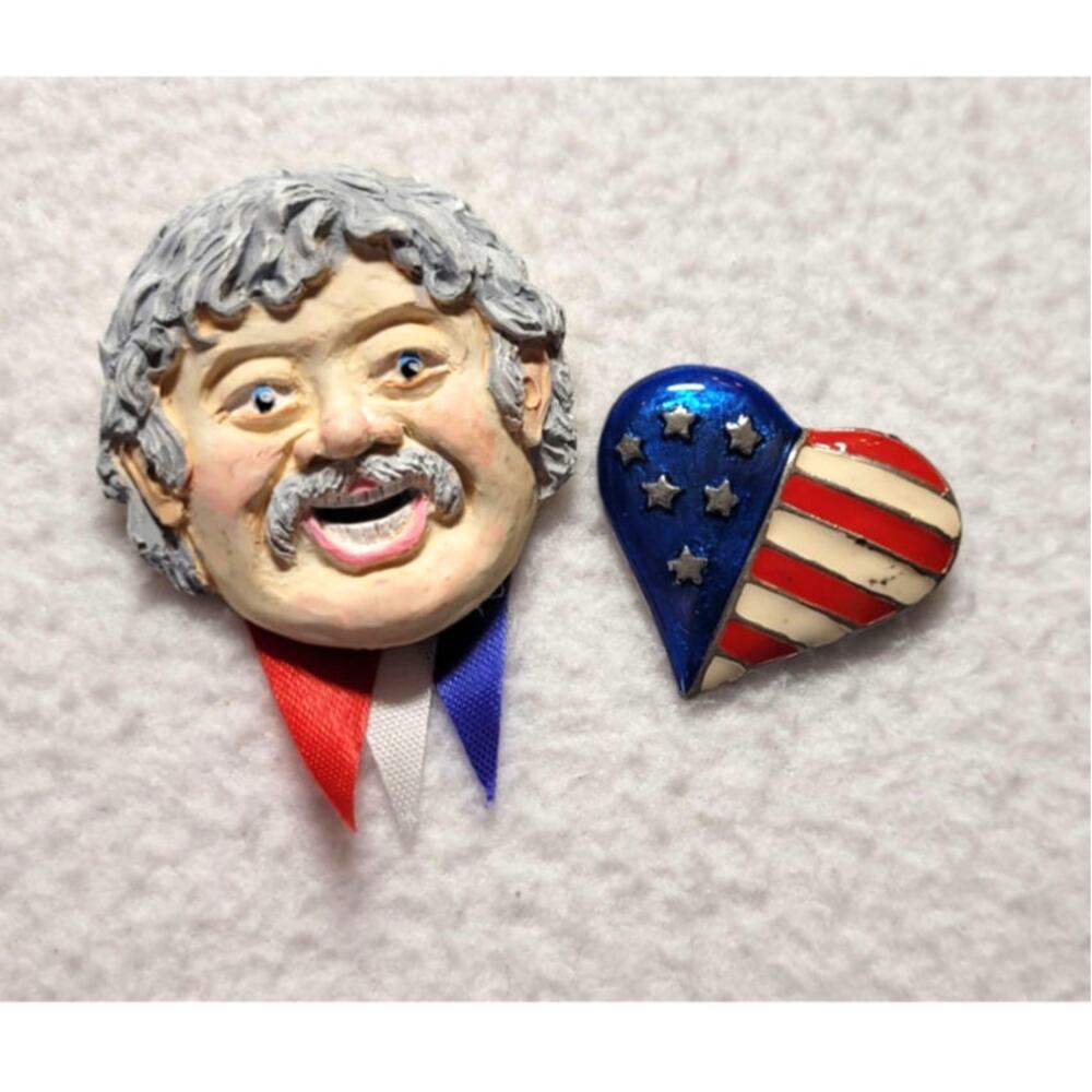 Captain Kangaroo Bob Keeshan RARE Handmade Pin Brooch Americana OOAK Collectible